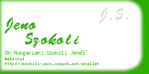 jeno szokoli business card